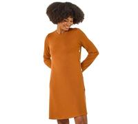 Roman Originals Tunic Dress with Pockets for Women UK Ladies Swing Fit & Flare Skater Slouch Stretchy Casual Smart Winter Jersey Pull On Work Office 3/4 Long Sleeves - Orange - Size 18