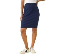 Roman Originals Wave Textured Stretch Pencil Skirt for Women UK - Ladies Everyday Holiday Spring Summer Comfy Soft Evening Vacation Work Party - Navy - Size 20