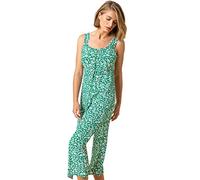 Roman Originals Women Ditsy Floral Button Through Dress - Ladies Spring Everyday Summer Evening Vacation Work Holiday Sleeveless Smart Casual - Green - Size 20
