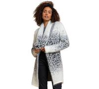 Roman Originals Women Fluffy Cardigan Ladies Winter Cardi Longline Edge to Edge Ombre Coatigan Casual Sparkly Glittery Jacket Knitwear Knitted Autumn Fleecy Cosy Soft Coats - Ivory - Size 20