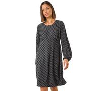 Roman Originals Women Gathered Chest Dress Ladies Stretchy Fit & Flare Swing Tea A Line Skater Knee Length Midi Smart Casual Work Going Out Cocktail Party Gathered - Dark Grey Noir - Size 20