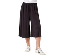 Roman Originals Women Jersey Culottes Trousers - Plain Ladies Spring Everyday Summer Evening Vacation Work Holiday Smart Casual - Plus Black 3 - Size 20