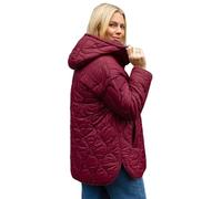 Roman Originals Women Padded Longline Coat with Hood - Ladies Zip Through Autumn Winter Long Length Lightweight Quilted Warm Cosy Everyday Zip Up Casual Jackets Coats - Deep Burgundy - Size 12