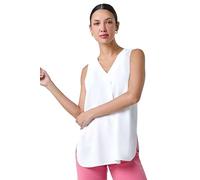 Roman Originals Women Pleated Vest Tank Top Ladies Sleeveless Blouse Shirt Tunic Summer Autumn Holiday V-Neck Work Office Cocktail Party Special Occassion Going Out - Ivory - Size 10