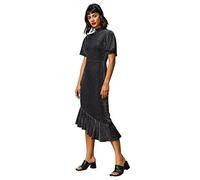 Roman Originals Women Shimmer Asymmetric Hem Dress - Ladies Spring Everyday Summer Evening Vacation Work Holiday Short Sleeve Smart Casual - Black - Size 18