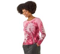 Roman Originals Women Sparkly Embellished Jumper Ladies Diamante Sequin Hotfix Winter Sweater NYE New Year's Eve Christmas Party Going Out Shiny Smart Work Pullover - Pink Ivory - Size 12