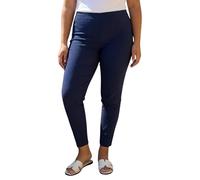 Roman Originals Stretch Trousers for Women UK Ladies High Waisted Pants Pull On Leggings Smart Slimming Office Work Fitted Tailored Tapered Regular & Plus Sizes - Plus Navy (28 in) - Size 20