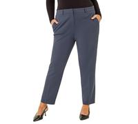 Roman Originals Work Trousers for Women UK Ladies Office Smart Stretch Suit Pants Slacks Cigarette Straight Leg Tailored High Elasticated Waist Ankle Grazer Slim - Dark Grey Plus - Size 16