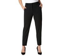 Roman Originals Work Trousers for Women UK Ladies Office Smart Stretch Suit Pants Slacks Cigarette Straight Leg Tailored High Elasticated Waist Ankle Grazer Slim - Long Black (31 inch) - Size 8