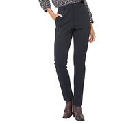 Roman Originals Work Trousers for Women UK Ladies Office Smart Stretch Suit Pants Slacks Cigarette Straight Leg Tailored High Elasticated Waist Ankle Grazer Slim - Short Black (26 Inch) - Size 16