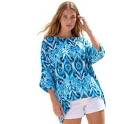 Roman Overlay Top for Women UK - Ladies Summer Blouse Spring Everyday Holiday Autumn Work Winter Round Neckline Comfy Pull-On Soft Vacation 3/4 Length Sleeves