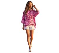 Roman Overlay Top for Women UK - Ladies Summer Blouse Spring Everyday Holiday Autumn Work Winter Round Neckline Comfy Pull-On Soft Vacation 3/4 Length Sleeves