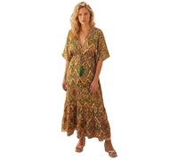 Roman Paisley Print Boho Maxi Dress for Women UK - Ladies Spring Everyday Summer Holiday V-Neckline Comfy Batwing Sleeves Soft Fit & Flare Frock Dinner Date Gowns