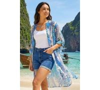 Roman Women's Paisley Print Longline Blouse in Blue | Size: 12 Roman Blue 12