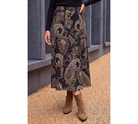 Roman Women's Paisley Print Skirt in Black | Size: 14 Roman Black 14