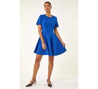 Roman Panel Flared Stretch Dress In Royal Royal 18