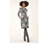 Patchwork Cowl Neck Button Detail Dress Roman Grey 14