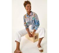Roman Patchwork Printed Shirt In Blue Blue 20