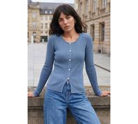 Roman Women's Pearl Ribbed Knit Jumper in Mid Blue | Size: 14 Roman Mid Blue 14