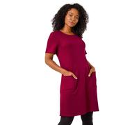 Roman Petite A-Line Pocket Stretch Dress In Fuchsia Fuchsia 18