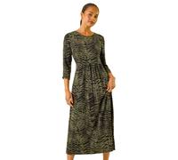 Roman Petite Abstract Animal Pocket Dress In Khaki Khaki 18