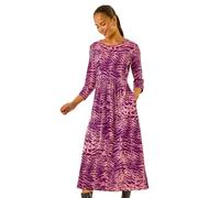 Roman Petite Abstract Animal Pocket Dress In Purple Purple 12