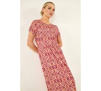 Roman Petite Abstract Gathered Waist Dress Multi
