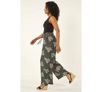 Roman Women's Petite Abstract Leaf Trouser in Khaki | Size: 14 Roman Khaki 14
