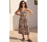 Roman Women's Petite Abstract Print Midi Dress in Black | Size: 10 Roman Black 10