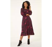 Roman Petite Abstract Print Midi Stretch Dress Multi