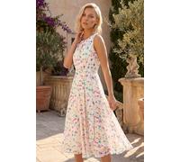 Petite Abstract Print Pleated Midi Dress Roman Ivory 14