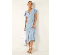 Roman Women's Petite Abstract Spot Midi Dress in Blue | Size: 16 Roman Blue 16