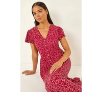 Roman Petite Abstract Spot Midi Dress In Red Red