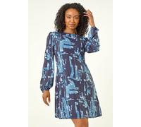 Petite Abstract Swing Dress Roman Blue 18