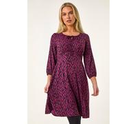 Roman Petite Abstract Tie Front Stretch Jersey In Purple Purple 18