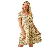 Roman Petite Animal Print Swing Pocket Dress In Stone Stone 14