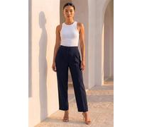 Roman Women's Petite Ankle Grazer Smart Stretch Trouser in Navy | Size: 18 Roman Navy 18