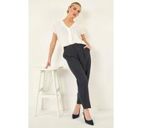 Roman Petite Ankle Grazer Smart Stretch Trouser In Navy Navy