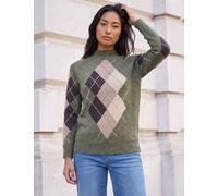 Roman Petite Argyle Jumper Khaki Mix