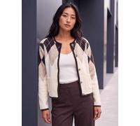 Roman Petite Argyle Knitted Button Front Cardigan Natural Mix