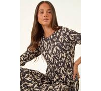 Petite Aztec Pocket Midi Dress Roman Brown 18