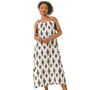 Roman Petite Aztec Print Midi Dress In Ivory Ivory 10