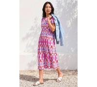 Roman Women's Petite Aztec Print Stretch Pocket Midi Dress in Pink | Size: 16 Roman Pink 16