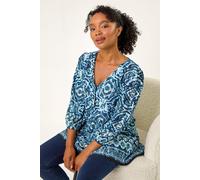 Roman Petite Aztec Print Tunic In Navy Navy 10