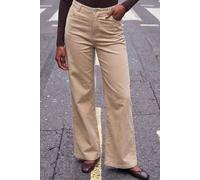 Roman Women's Petite Baby Corduroy Wide Leg Trouser in Stone | Size: 8