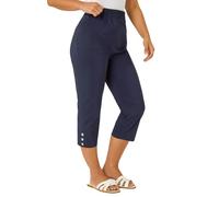 Roman Petite Bengaline Cropped Stretch Trouser for Women UK - Ladies Everyday Holiday Spring Summer Comfy Soft Evening Vacation Work Party - Petite Navy - Size 14