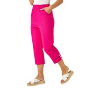 Roman Petite Bengaline Cropped Stretch Trouser for Women UK - Ladies Everyday Holiday Spring Summer Comfy Soft Evening Vacation Work Party - Petite Pink - Size 14
