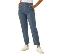 Roman Petite Bengaline Smart Stretch Trouser for Women UK - Ladies Everyday Autumn Winter Comfy Soft Evening Vacation Work Party Night Out - Petite Blue - Size 14