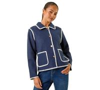 Roman Women's Petite Blanket Stitch Jacket in Navy | Size: 16 Roman Navy 16
