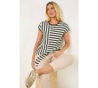 Petite Block Striped Tie Side Top Roman Black 14